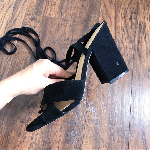 Ivanka Trump • Kuriel suede ankle tie sandals wrap strappy criss cross heeled - Picture 7 of 13